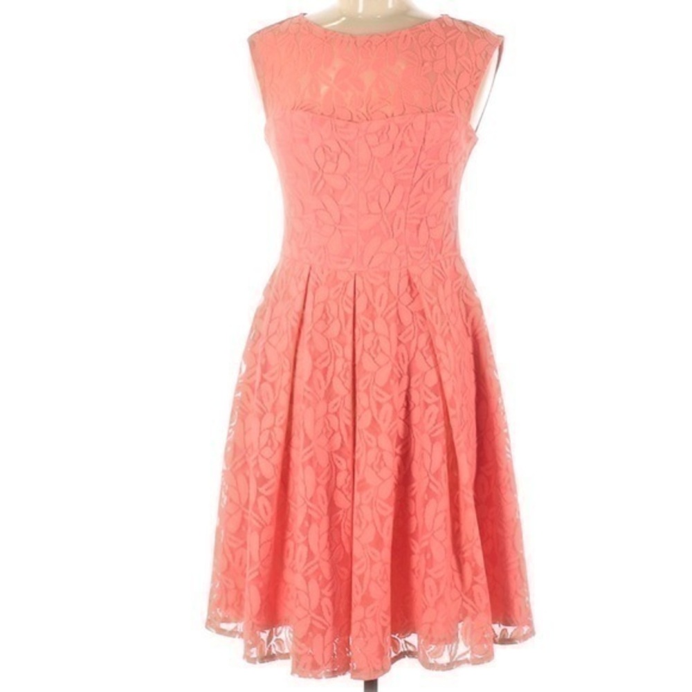 London Times Coral Blush Lace Dress